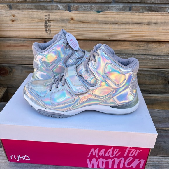 Ryka Women's Tenacious Patent Silver Iridescent Comfort
Training Sneakers - Picture 2 of 16